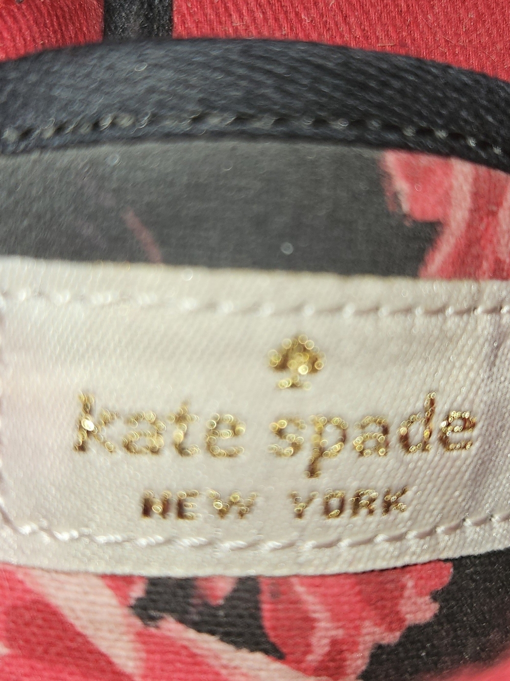 kate spade Black Sneakers with Red Floral Print and Red Tassels - Picture 13 of 14